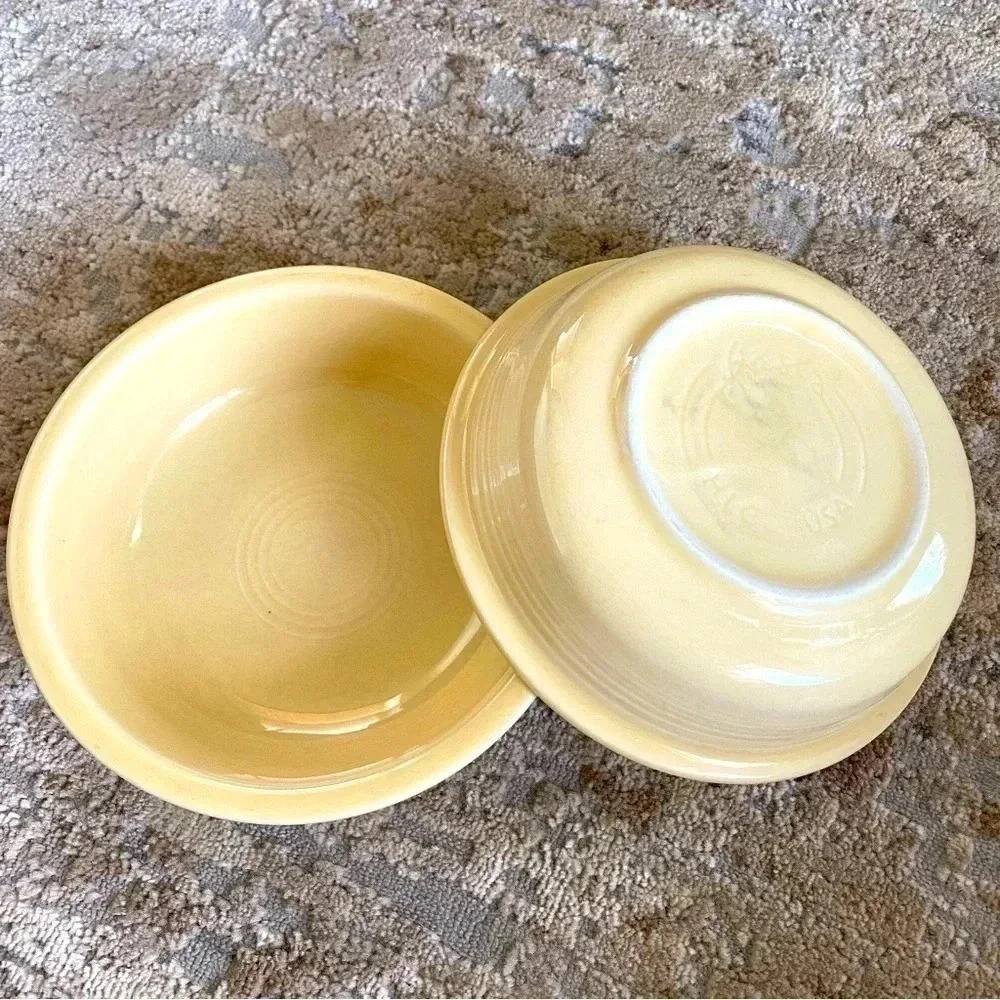 Fiestaware 2 x 7" Bowls Vintage Cream Snack Tapas Dessert